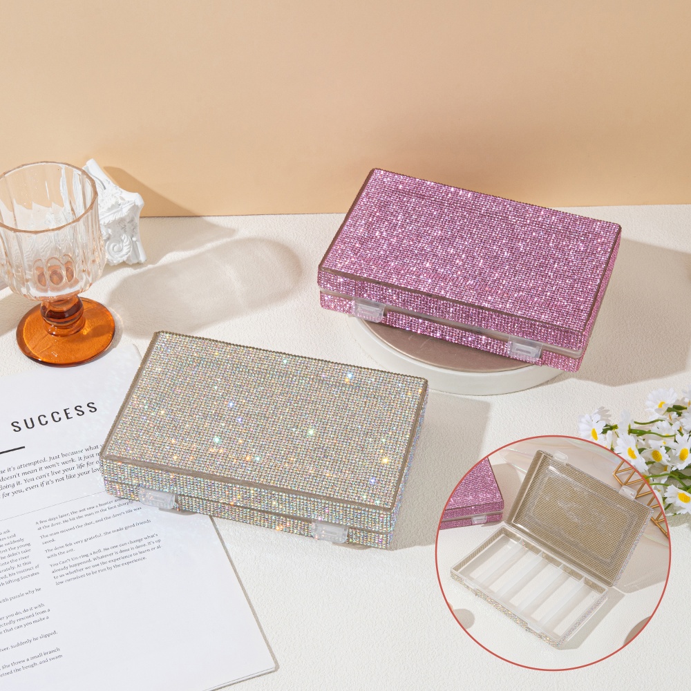 Luxury Skincare Containers - صندوق تخزين فاخر مرصع بالأحجار اللامعة