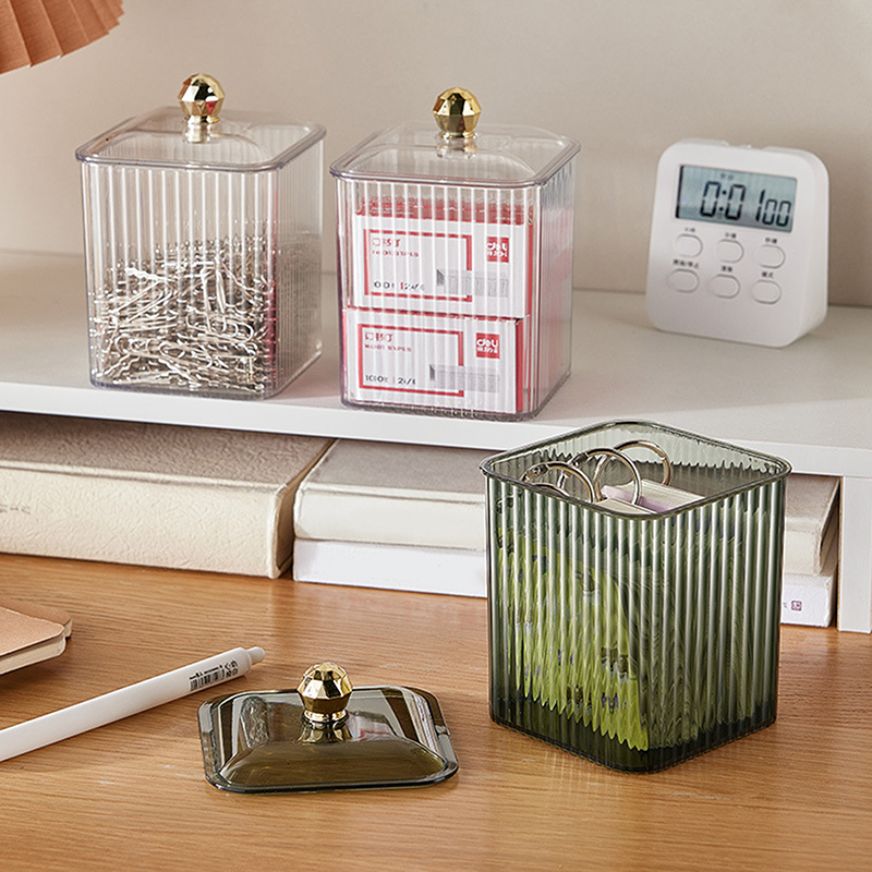 Luxury Skincare Containers - صندوق تخزين مسحات قطنية شفافة فاخرة